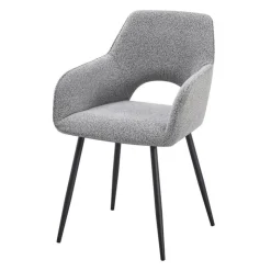Upholstered Chairs (Set of 2) - Grey Grey, Brown Fabric / Black Legs Hot