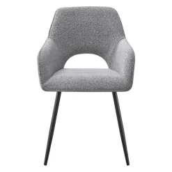 Upholstered Chairs (Set of 2) - Grey Grey, Brown Fabric / Black Legs Hot