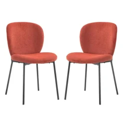 Upholstered Chairs (Set of 2) - Brick Red