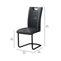 Upholstered Chairs (Set of 2) - Black NOIR Clearance