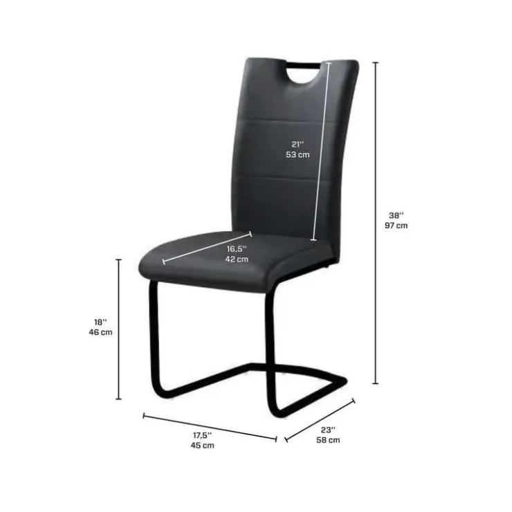 Upholstered Chairs (Set of 2) - Black NOIR Clearance