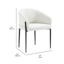 Upholstered Chairs (Set of 2) - White Ivory New