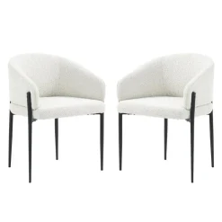 Upholstered Chairs (Set of 2) - White Ivory New