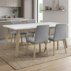 Upholstered Chairs (Set of 2) - Grey Grey / Naturel Hot