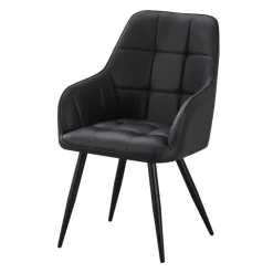 Upholstered Chairs with Armrests (Set of 2) - Black Outlet