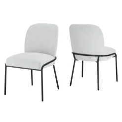 Upholstered Chairs with Tubular Metallic Accent (Set of 2) - Grey Black/Grey Discount