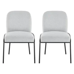 Upholstered Chairs with Tubular Metallic Accent (Set of 2) - Grey Black/Grey Discount
