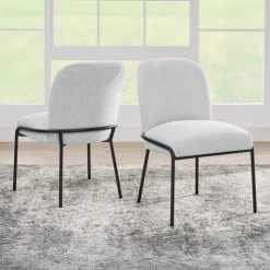 Upholstered Chairs with Tubular Metallic Accent (Set of 2) - Grey Black/Grey Discount