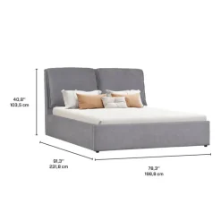 Upholstered King Bed with Headboard (78'') Grey New