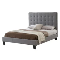 Upholstered King Bed with Headboard (78'') Grey New