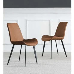 Upholstered Kitchen Chairs (Set of 2) - Cognac Sale