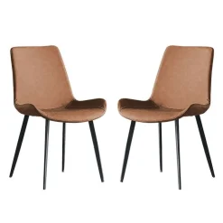 Upholstered Kitchen Chairs (Set of 2) - Cognac Sale