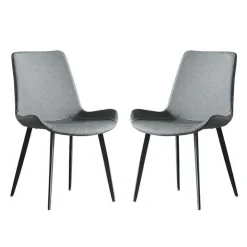 Upholstered Kitchen Chairs (Set of 2) - Grey Dark Grey Hot