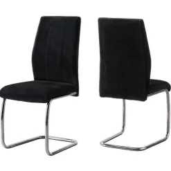 Monarch Velvet Chairs with Chrome Base (Set of 2) - - Black Sale