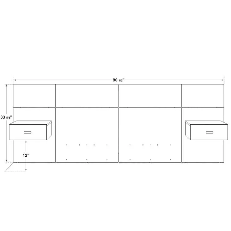 SUA-V Wall Units with 2 Integrated Nightstands for Full Beds - Natural New