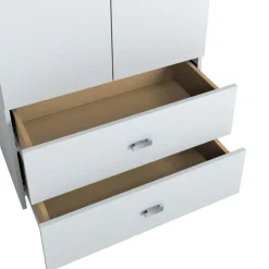 SUA-V Wardrobe with 2 Large Drawers - White New