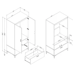Meubles South Shore Wardrobe with Doors and Drawer - South Shore Brown Best