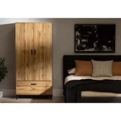 Meubles South Shore Wardrobe With Doors And Drawer - South Shore Nordik Oak Outlet