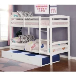 Bunk Bed with Trundle Bed - 39"/39" White Online
