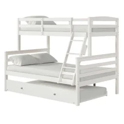 Bunk Bed with Trundle Bed - 39"/54" White Online