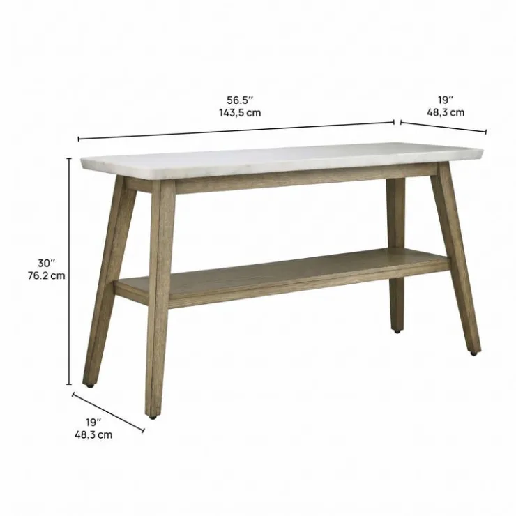 White Marble Top Console Table White / Naturel Outlet