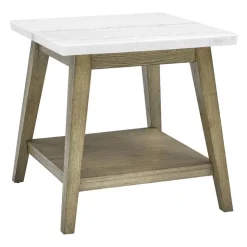 White Marble Top Side Table White / Naturel Outlet