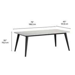 White Marble-Look Top Dining Table with 4 Chairs - Grey Fabric Black/Grey Hot