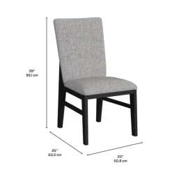 White Marble-Look Top Dining Table with 6 Chairs - Grey Fabric Black/Grey Hot
