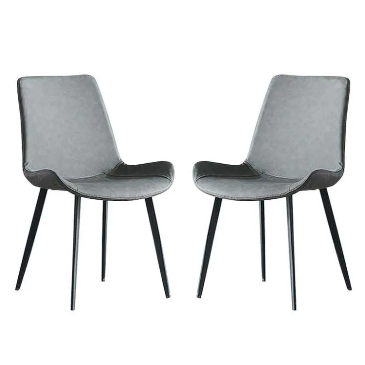 Sintered Stone Dining Set with 4 Grey Chairs - 48" White Outlet