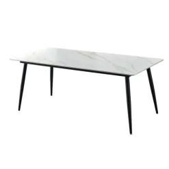 White Sintered Stone Dining Set with 4 Grey Chairs - 59
