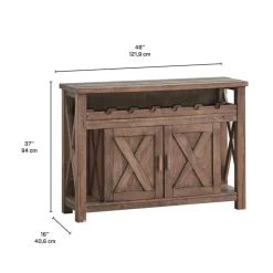 Wooden Buffet with a Wine Rack Brown Hot
