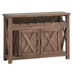 Wooden Buffet with a Wine Rack Brown Hot
