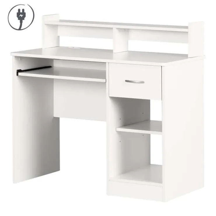 Meubles South Shore Work Desk with Charging Outlet - South Shore Pure White Sale