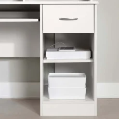 Meubles South Shore Work Desk with Charging Outlet - South Shore Pure White Sale