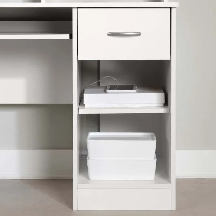 Meubles South Shore Work Desk with Charging Outlet - South Shore Pure White Sale