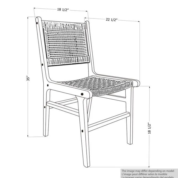 Meubles South Shore Woven Rope Chairs (Set of 2) - Natural Rattan and Natural Online