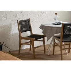 Meubles South Shore Woven Rope Chairs (Set of 2) - Black Black and Natural Outlet