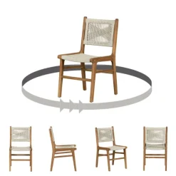 Meubles South Shore Woven Rope Chairs (Set of 2) - Cream Cream and Natural Hot