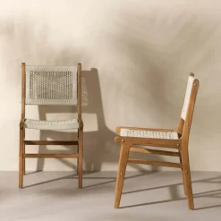 Meubles South Shore Woven Rope Chairs (Set of 2) - Cream Cream and Natural Hot